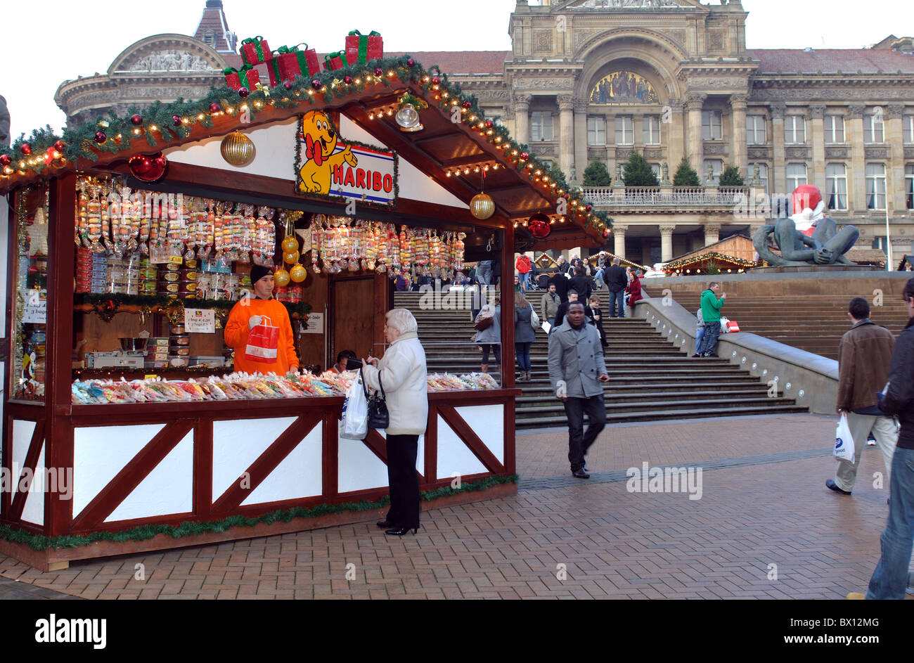 Sweet Stand auf der Frankfurter Weihnachtsmarkt, Birmingham, UK Stockfoto