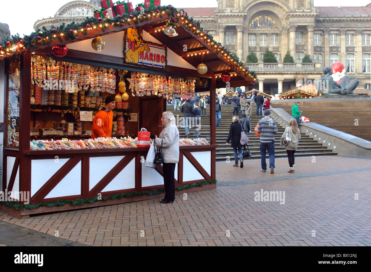 Sweet Stand auf der Frankfurter Weihnachtsmarkt, Birmingham, UK Stockfoto
