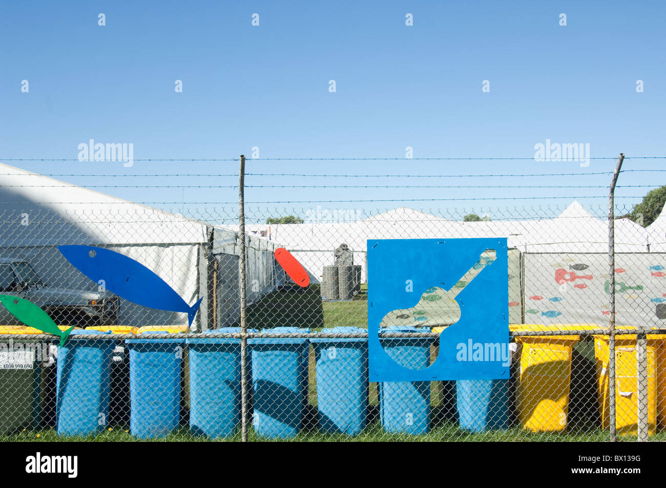 Umzäunung des Port Fairy folk festival Stockfoto