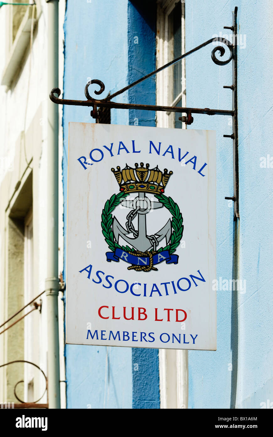 Royal Naval Association Club Ltd, Members Only-Schilder, Aberystwyth, Wales Stockfoto