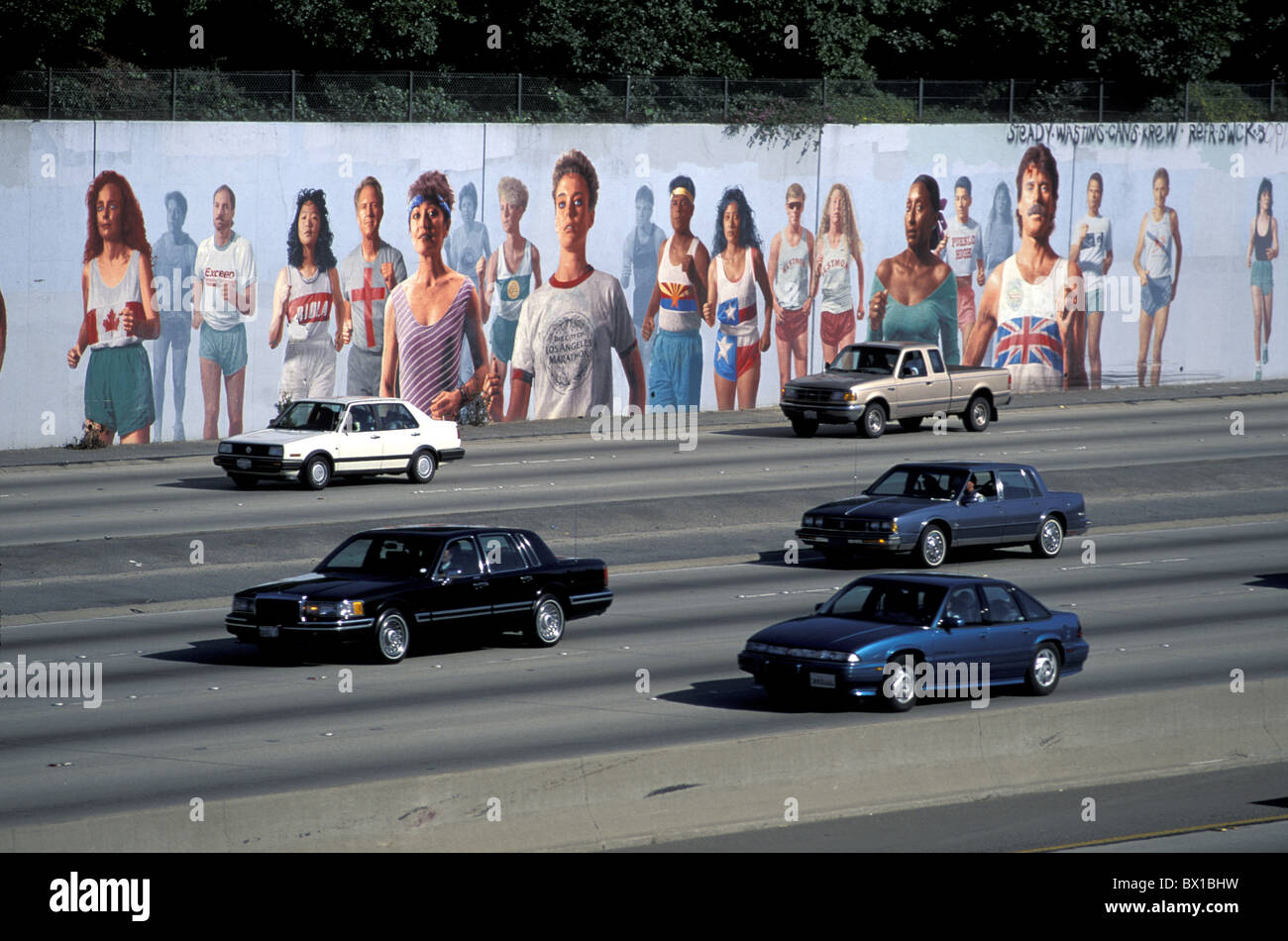 Kalifornien mehr Los Angeles Freeway Stadt Westchester USA Nordamerika USA Malerei w Stockfoto