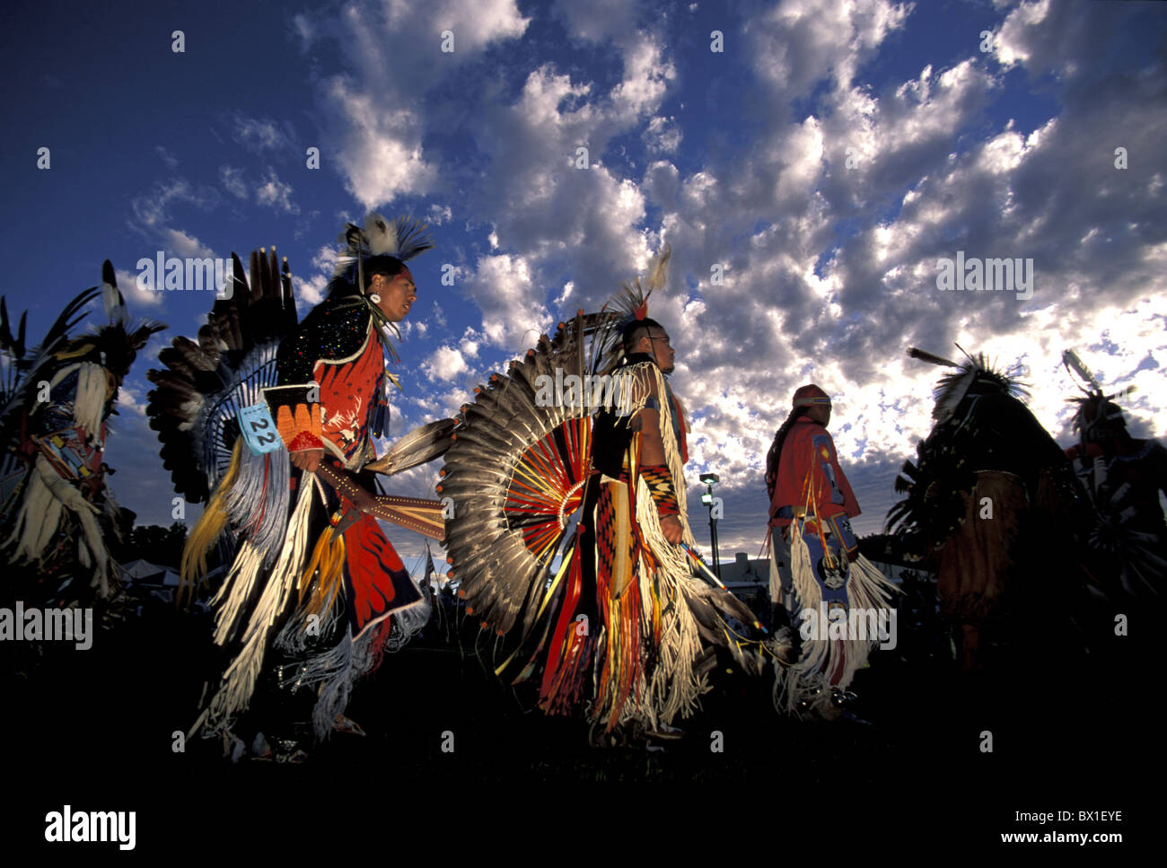 Oregon Pow Wow USA Amerika USA Warm Springs Reservierung Gruppe Indianer Tanztradition N Stockfoto