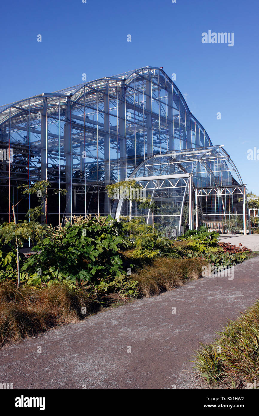 DAS GEWÄCHSHAUS UND DIE GÄRTEN BEI RHS WISLEY. SURREY UK. Stockfoto