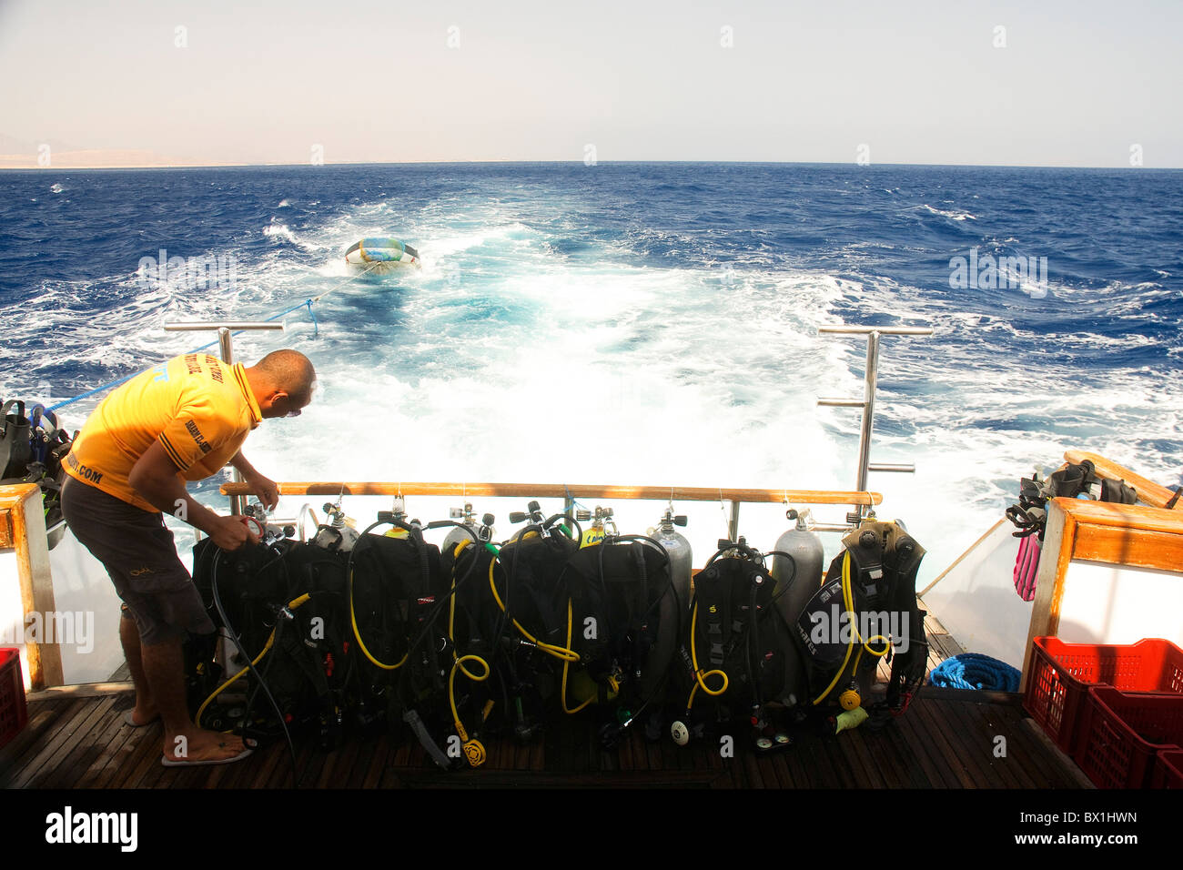 Ägypten, Sinai, Red Sea Diving Safari das Tauchboot Stockfoto