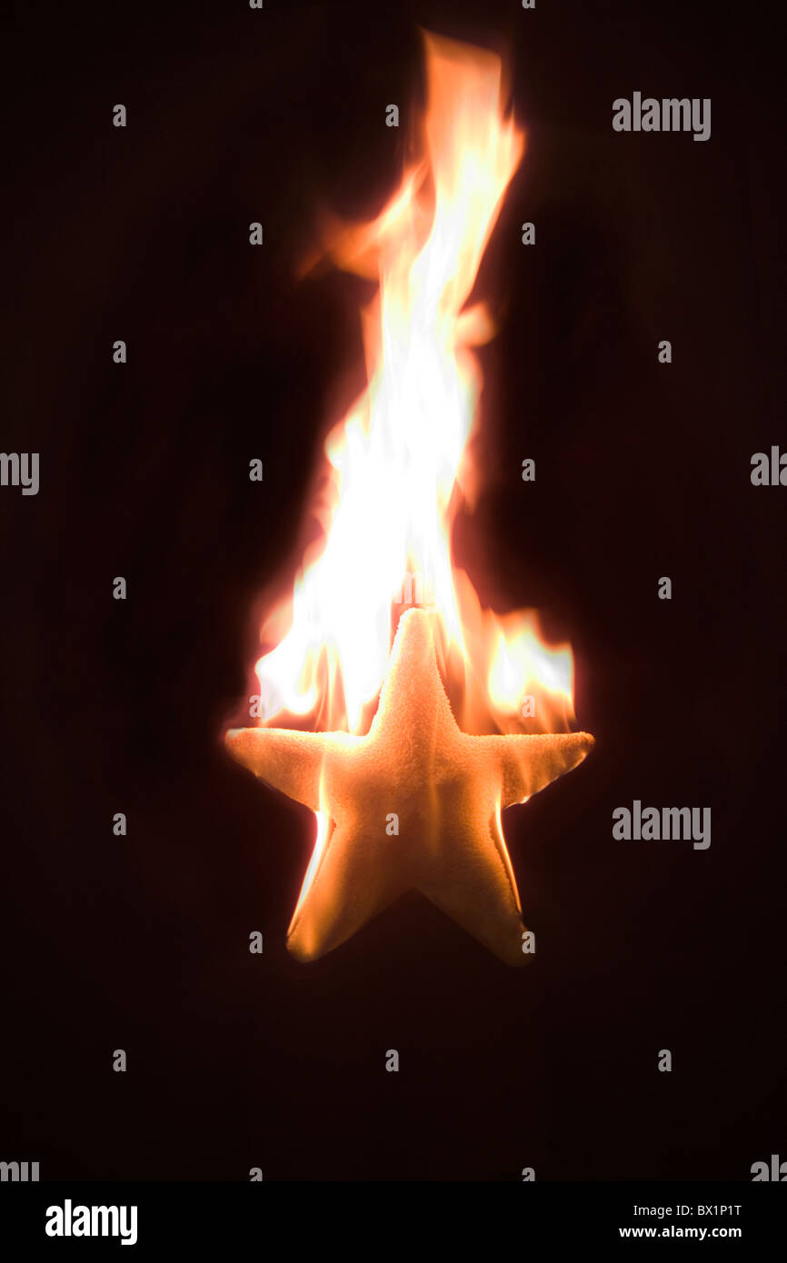 Sterne brennen Feuer Flammen Symbol Konzepte Stockfoto