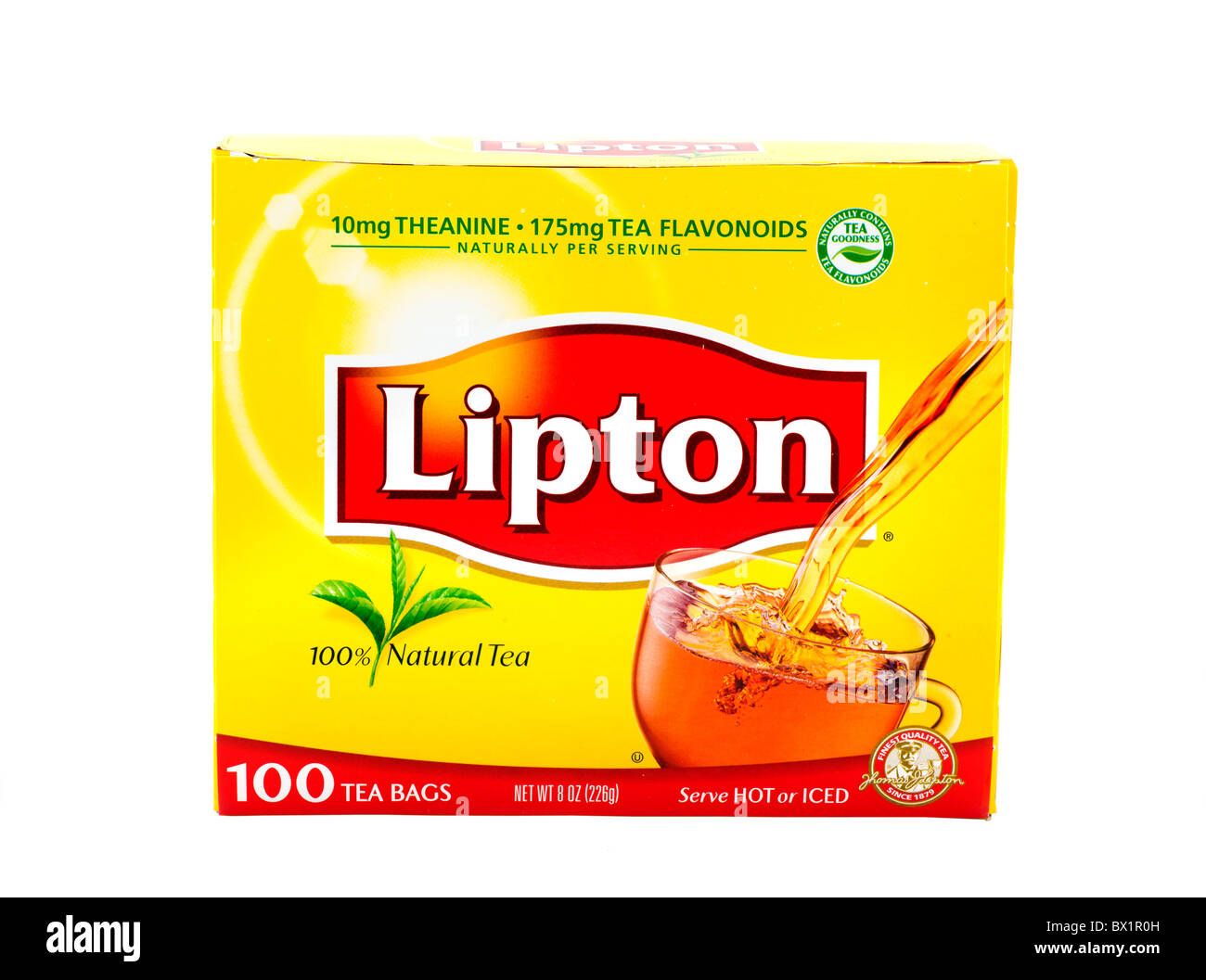 Schachtel mit Lipton Tee Beutel, USA Stockfoto