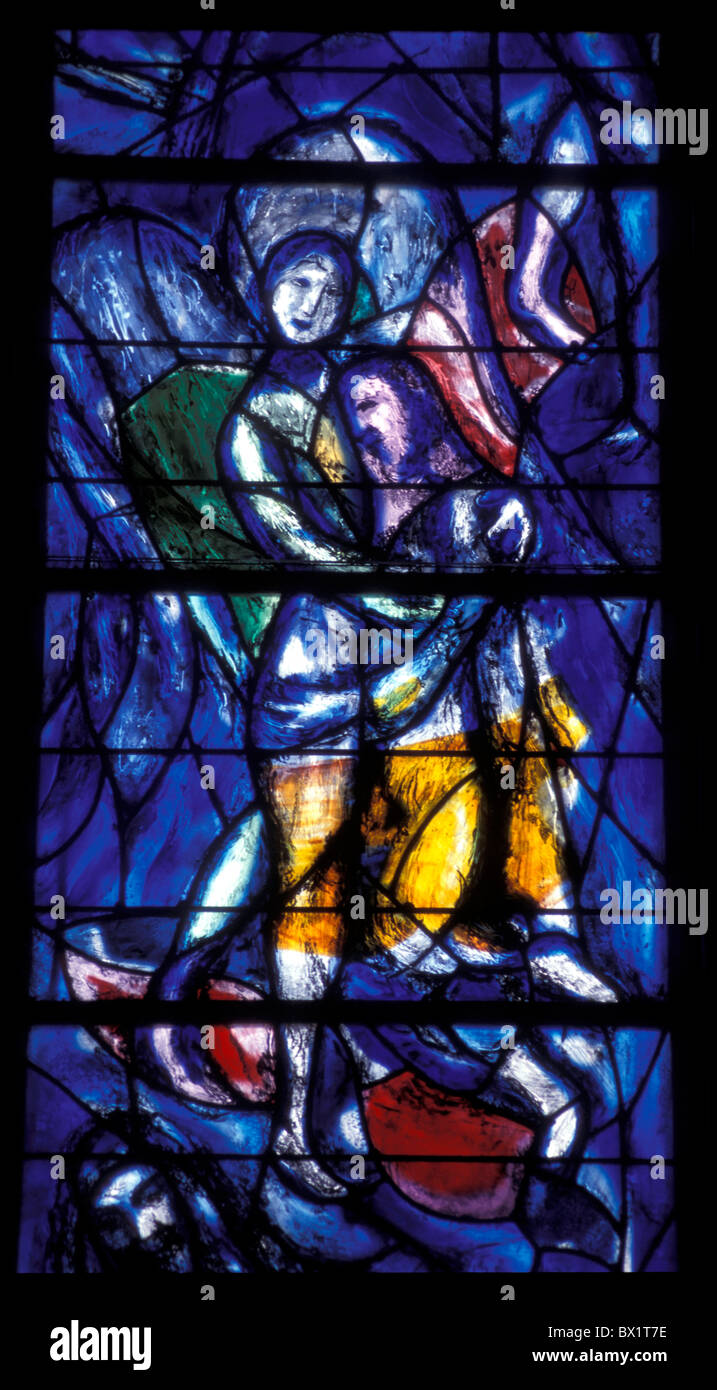 Chagall Kirche Kirchenfenster Stadt Kultur Fraumünster Glasmalerei Zürcher Malerei Religion religiöse ein Stockfoto