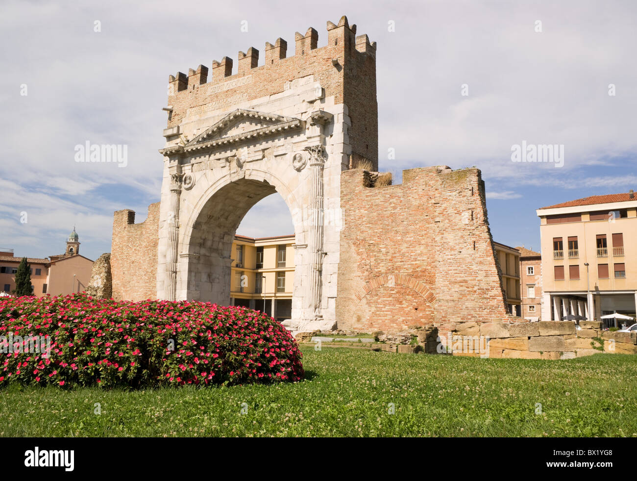 Bogen des Augustus in Rimini Stockfoto