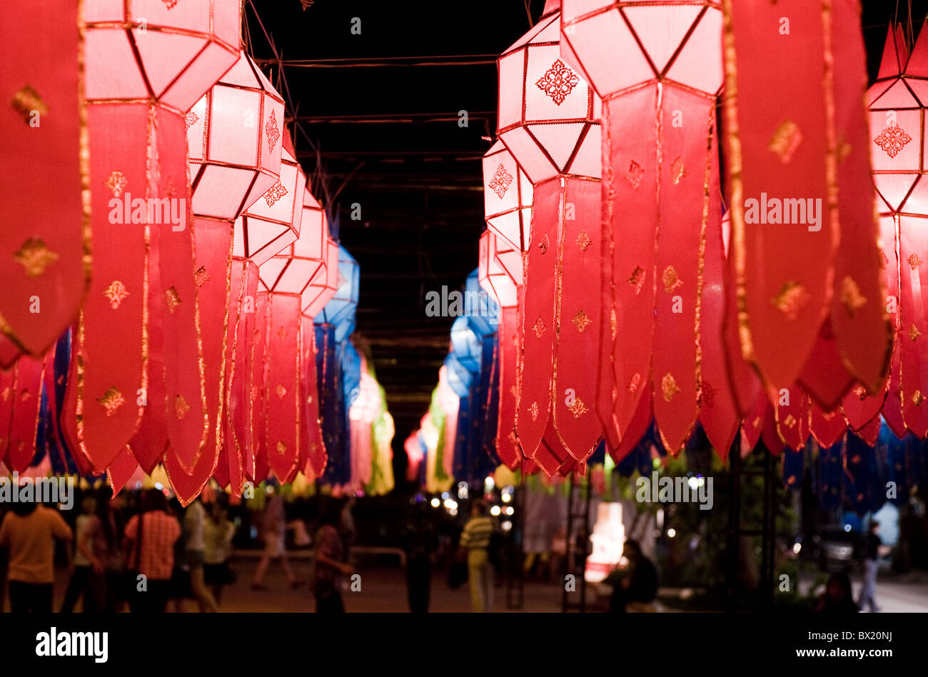 Thailand - Yee Yi Peng Laternenfest in Chiang Mai in Thailand Südostasien. Stockfoto