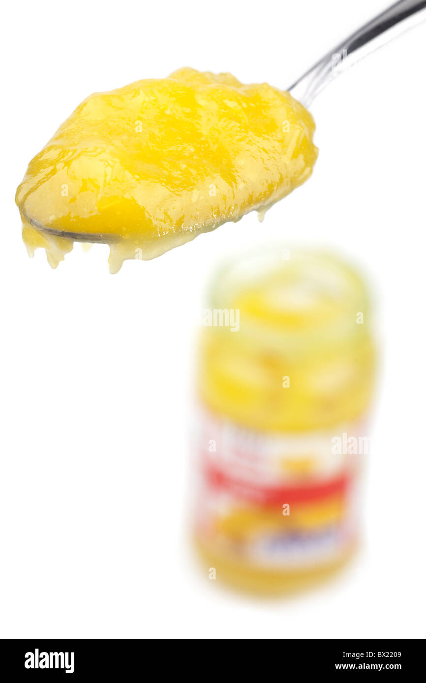 Esslöffel Zitronencreme Stockfoto