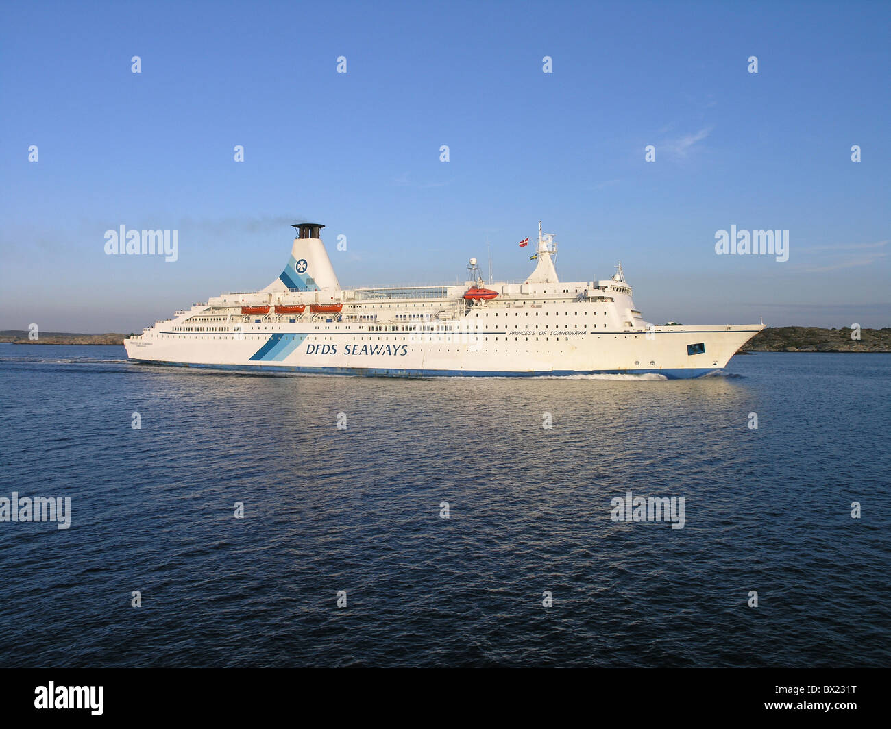 aquatische Verkehr Küste Dänemark Europa DFDS Seaways Fähren Fähre Seeschiff Schweden-Europa-Verkehr transpo Stockfoto