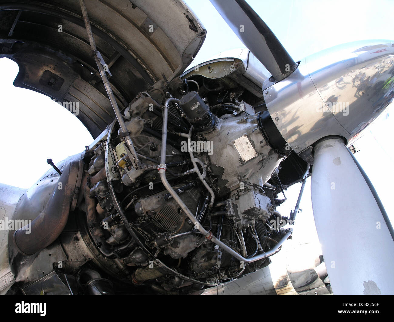 Flugzeug Luftfahrt Farbe Farbe Detail Details Motor fliegen Kolben motor Premium-Konstellation Stockfoto