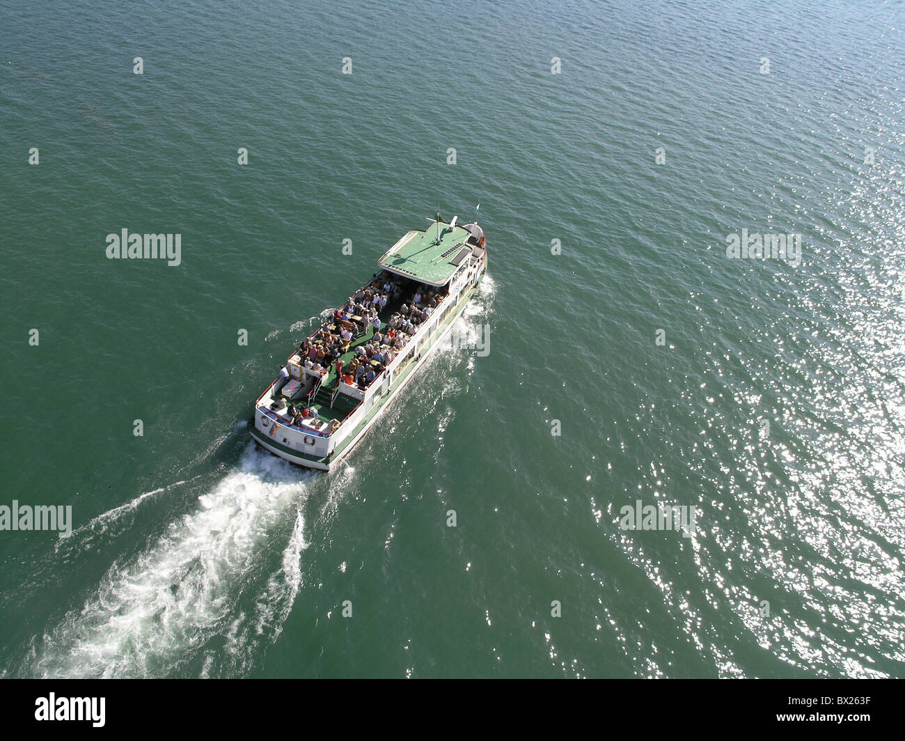 Farbe Farbe Ausflug Ausflüge Urlaub Schiff See Bodensee Seen in der Nähe von Lindau Übersicht Schiff Shi Stockfoto
