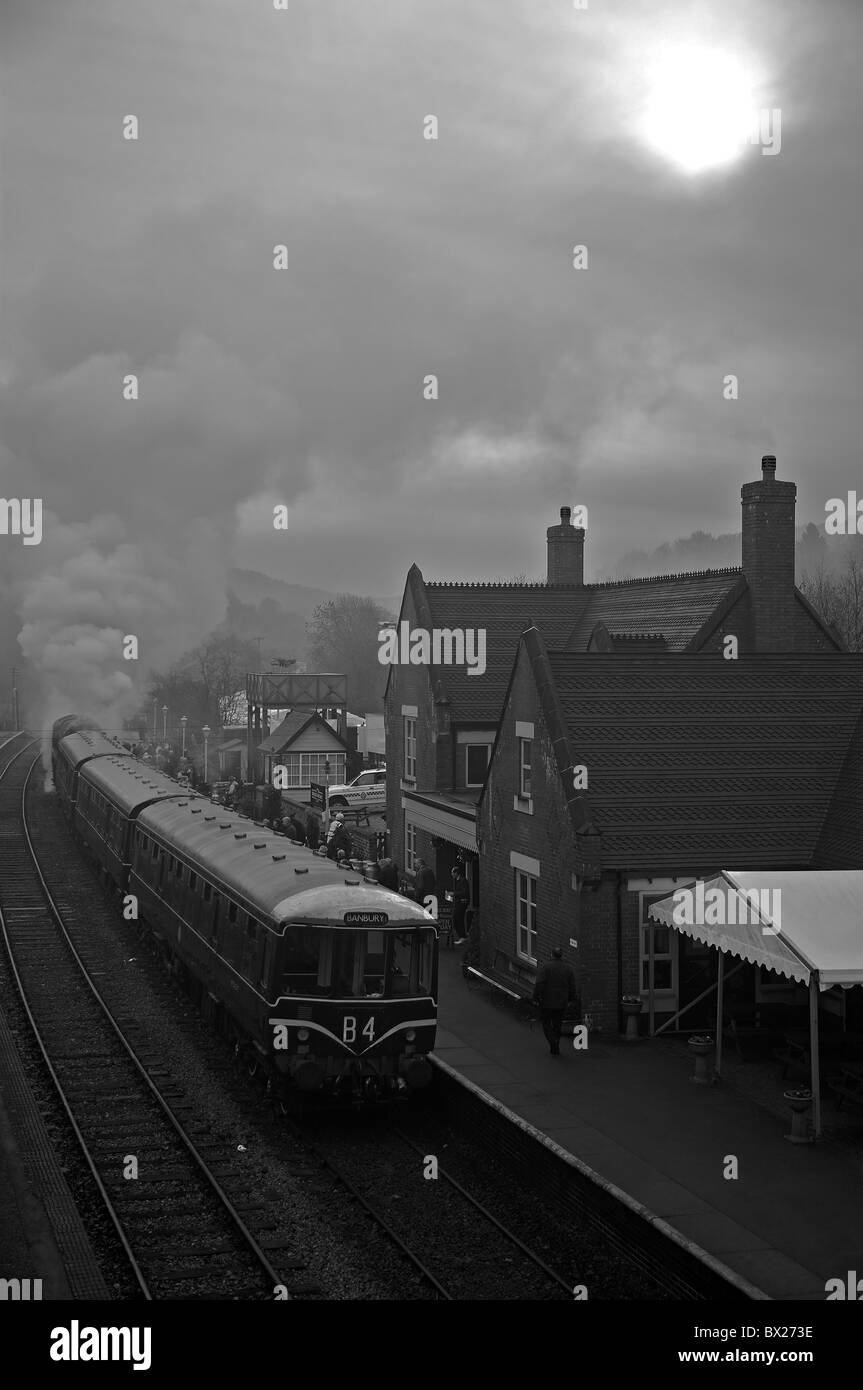 Plattform im Churnet Valley Railway, England, UK Stockfoto