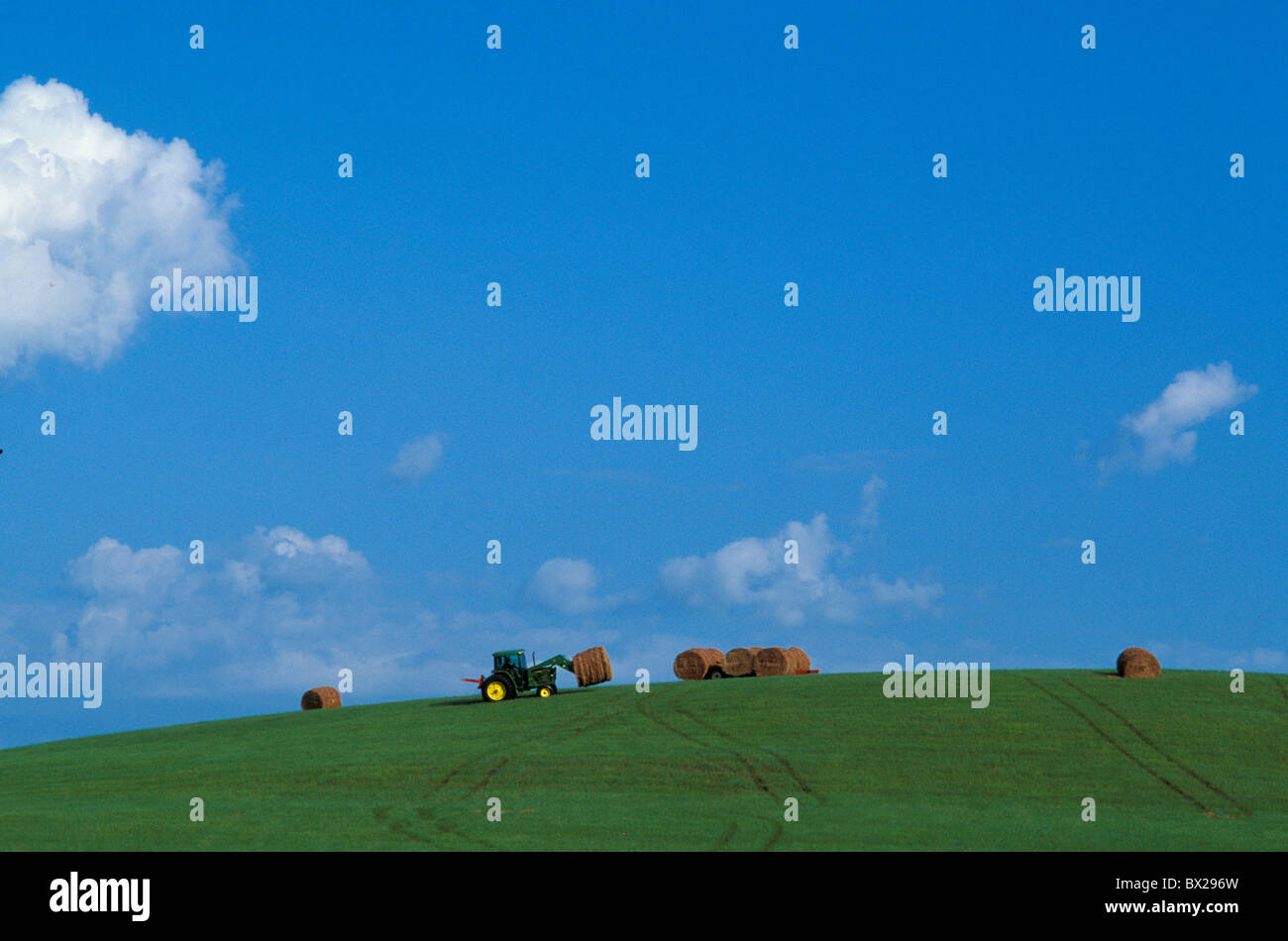 Council Grove Kansas USA USA Amerika 10817021 Landwirtschaft Feld Ernte Ernte Traktor Stockfoto