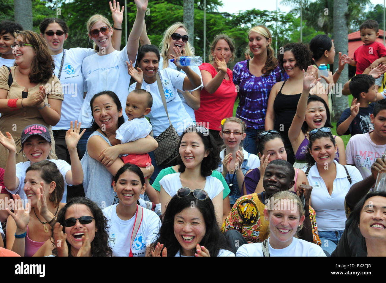 Internationale Studierende der Universität für den Frieden in Costa Rica kommen aus über 45 Ländern Stockfoto