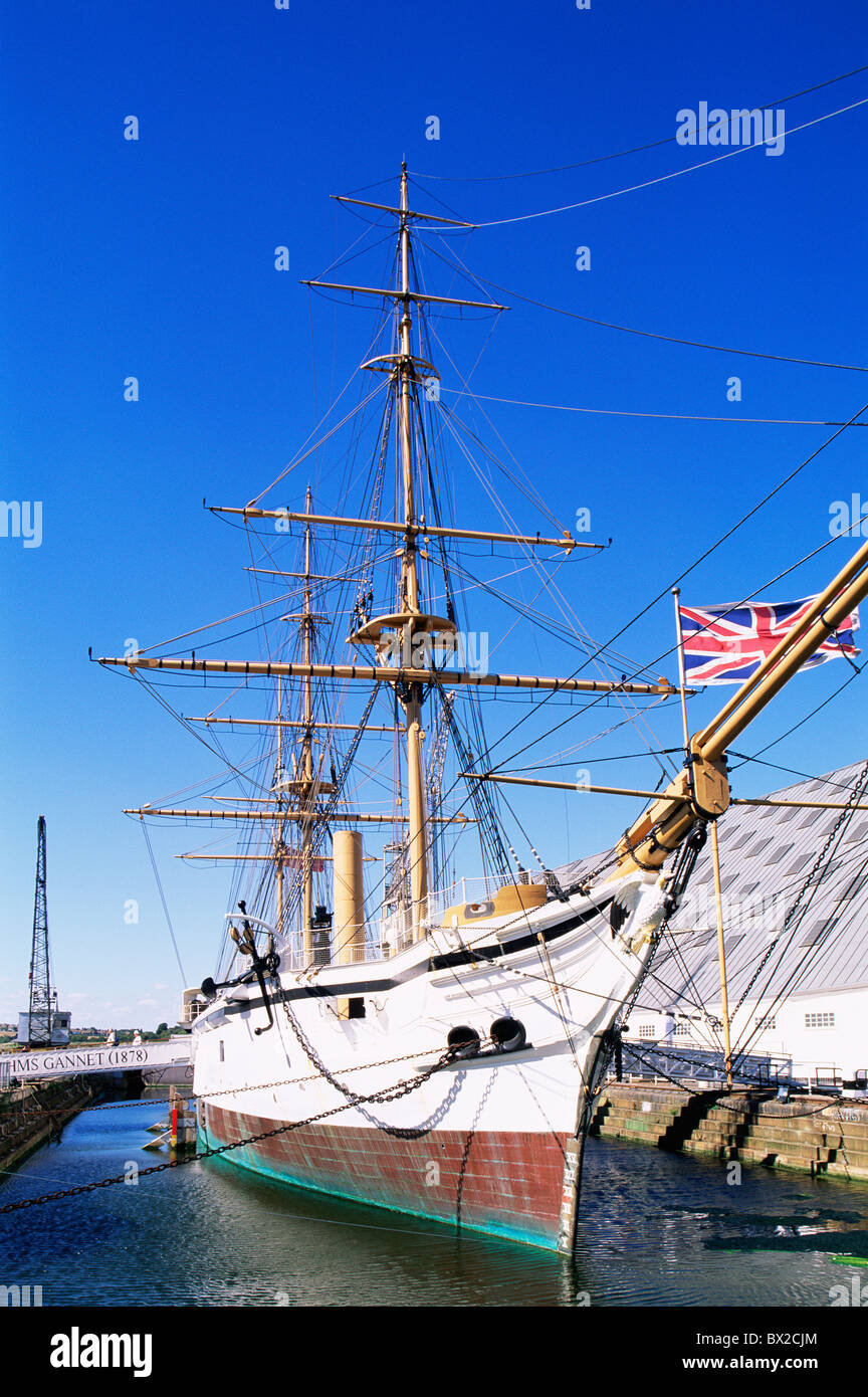 Großbritannien britische Inseln Chatham Dockyard England Großbritannien Europa Historic Dockyard historische HMS Gannet Stockfoto