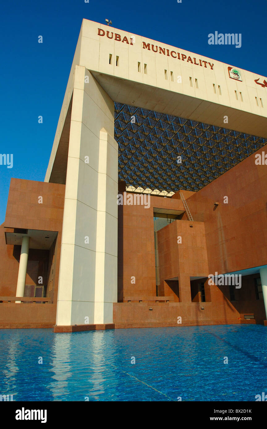 Stadtverwaltung Dubai Municipality Hochbau Architektur moderne Wasser Deira Dubai Vereinigte Ara Stockfoto