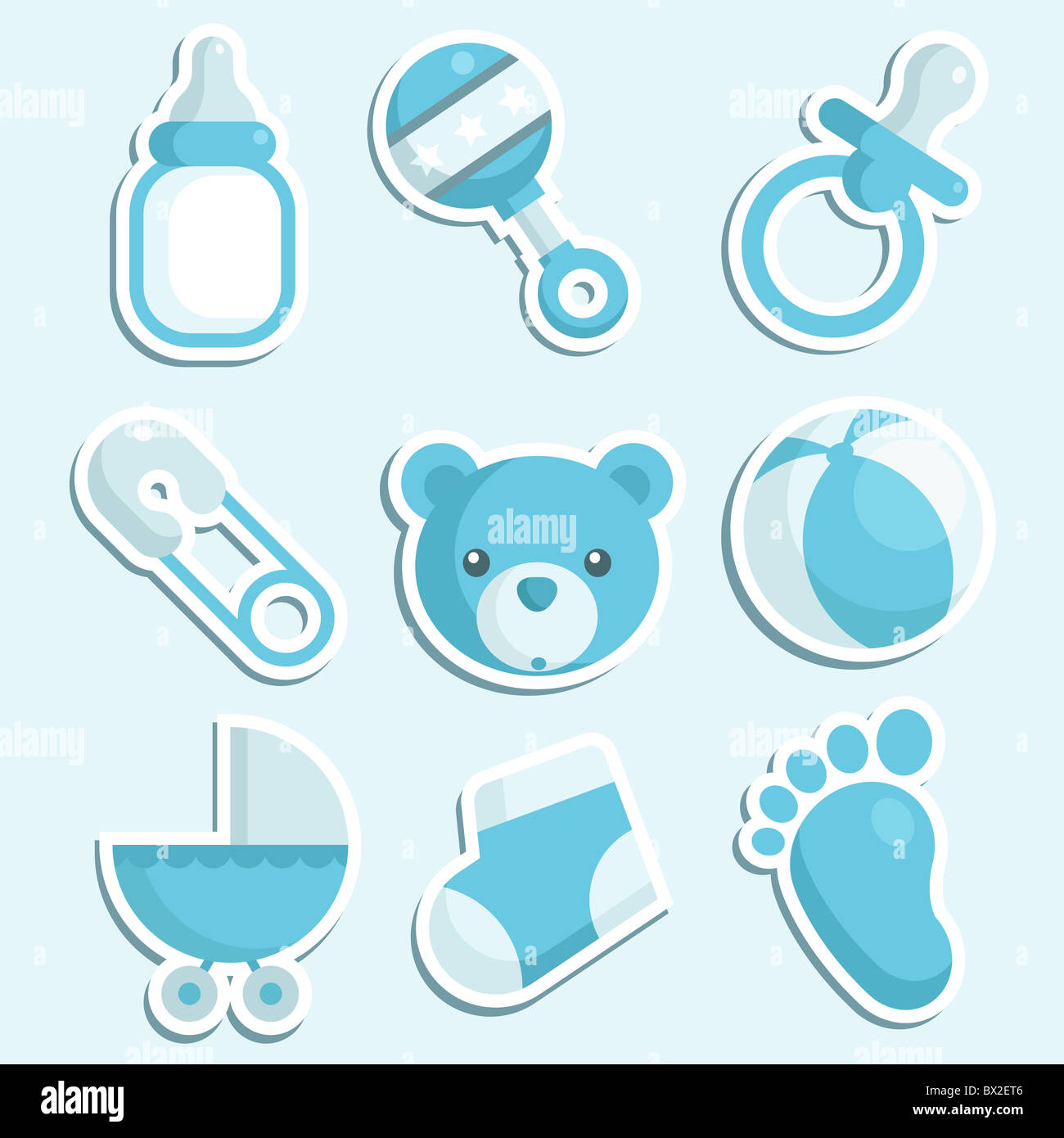 Set von Baby Boy Icons. Stockfoto
