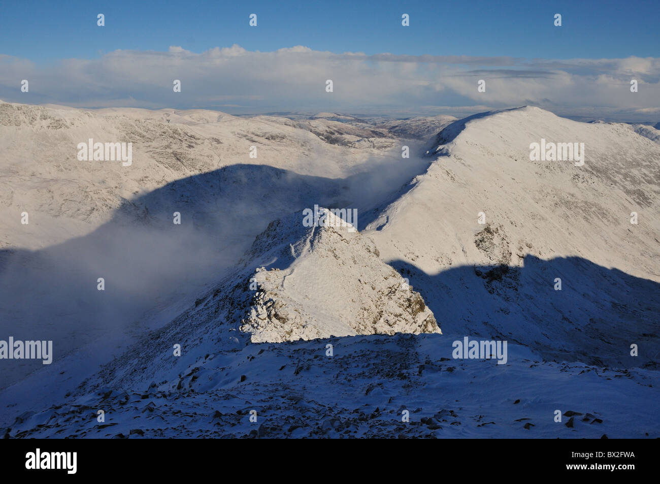 COFA Hecht und St Sunday Crag im Winter im englischen Lake District Stockfoto