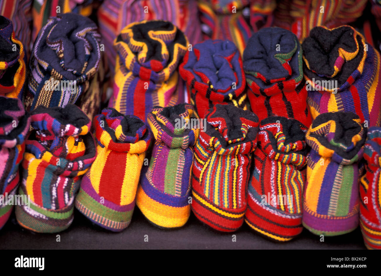 Bunte Stoffe Wochenend-Markt Chichicastenango Hochland Guatemala Zentralamerika Handel indischen Hochland Stockfoto