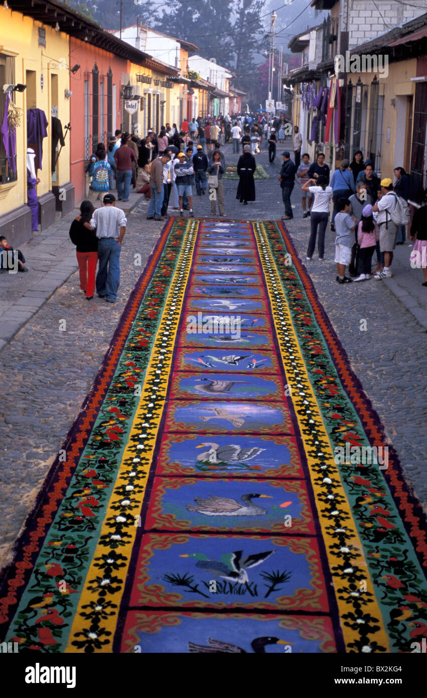Semana Santa Karwoche Antigua Guatemala Zentralamerika Religion Menschen Festival Christentum Stockfoto