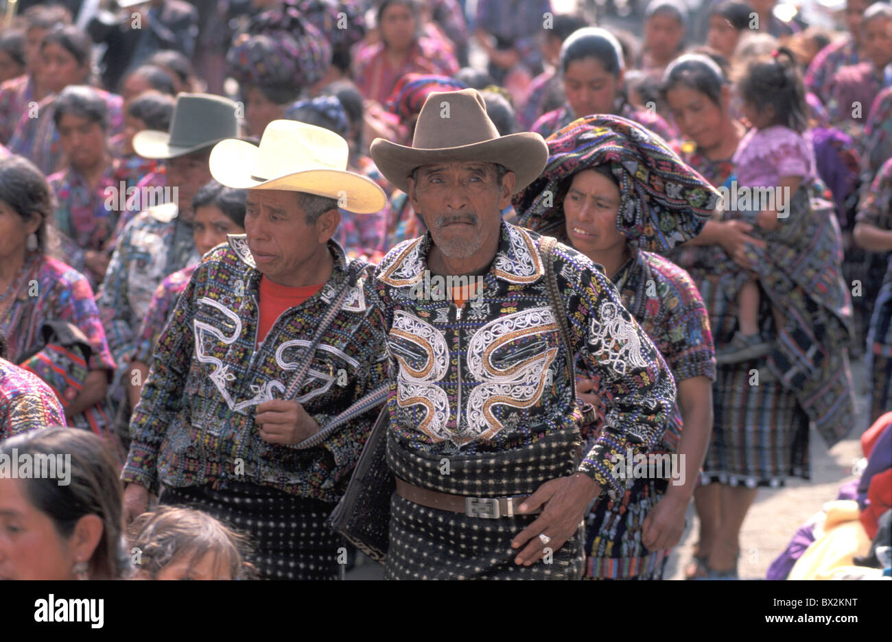 Beerdigung Solola Hochland Guatemala Zentralamerika Menschen Christentum Tod religion Stockfoto
