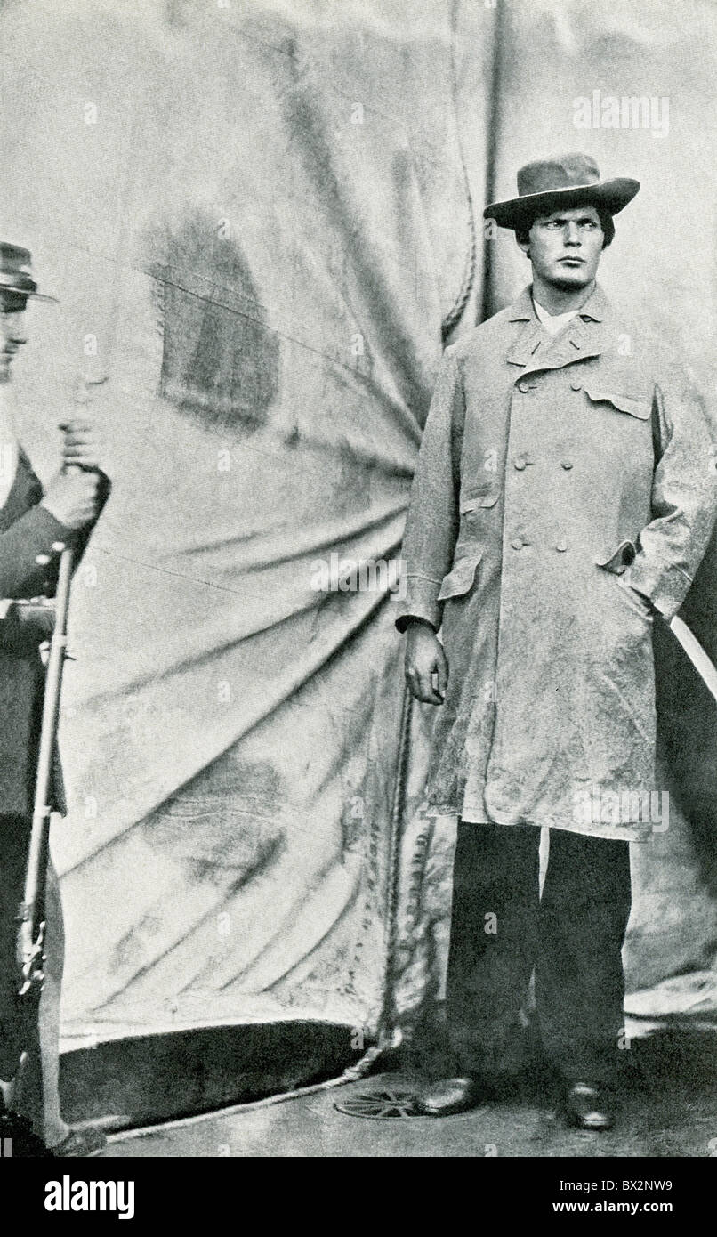 Dieses Foto wurde von Lewis Powell wurde aufgenommen, kurz bevor er am 7. Juli 1865, gehängt wurde, für gegen Pres Lincoln Verschwörung Stockfoto