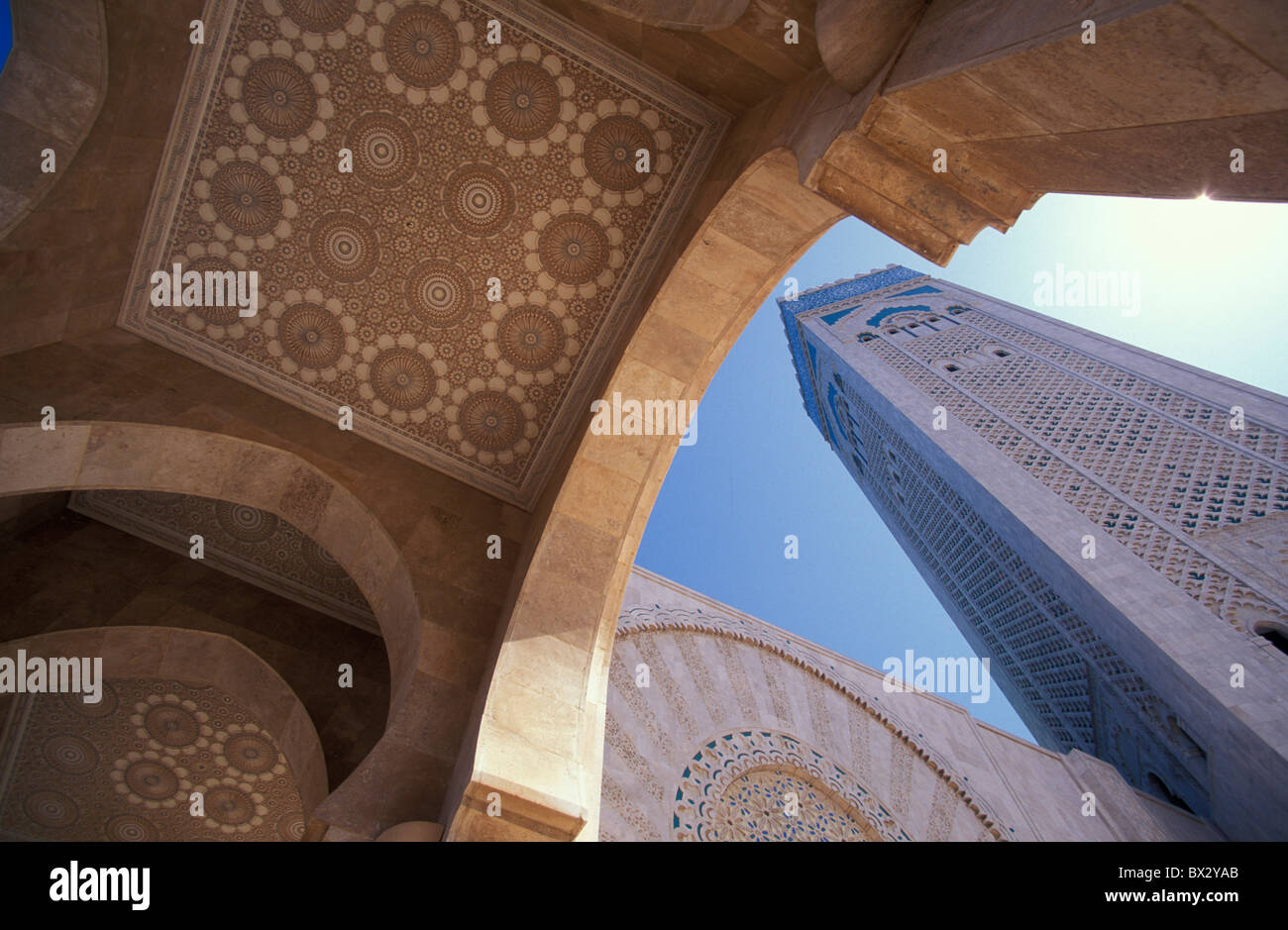 Afrika Casablanca Moschee Hassan II Detail Islam Architektur Marokko Nordafrika Moschee Stockfoto