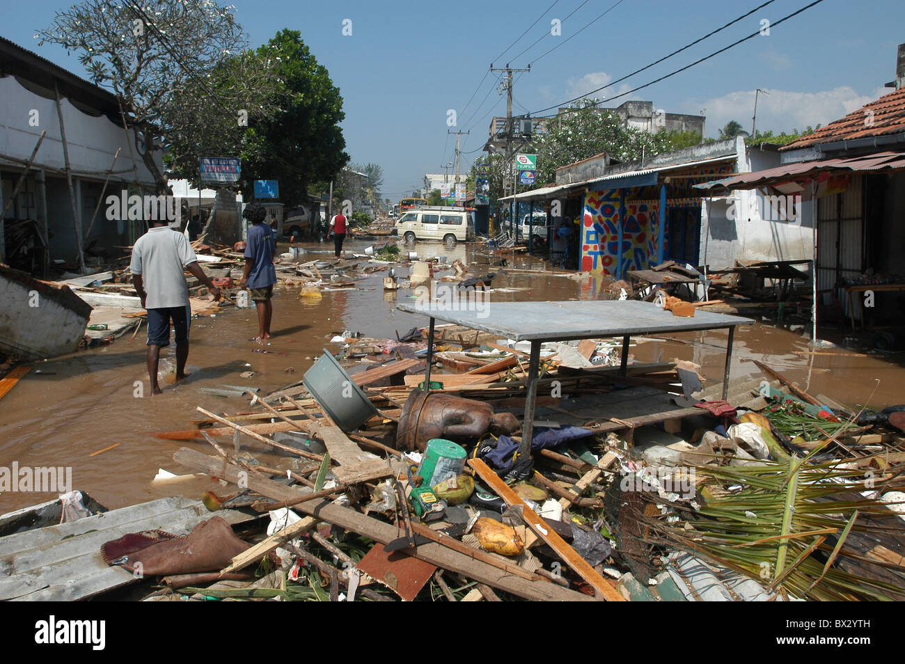 Tsunami 26.12.04 Sri Lanka Asien Hikkaduwa Zerstörung Katastrophe Katastrophe Unglück Seebeben Elend squalo Stockfoto
