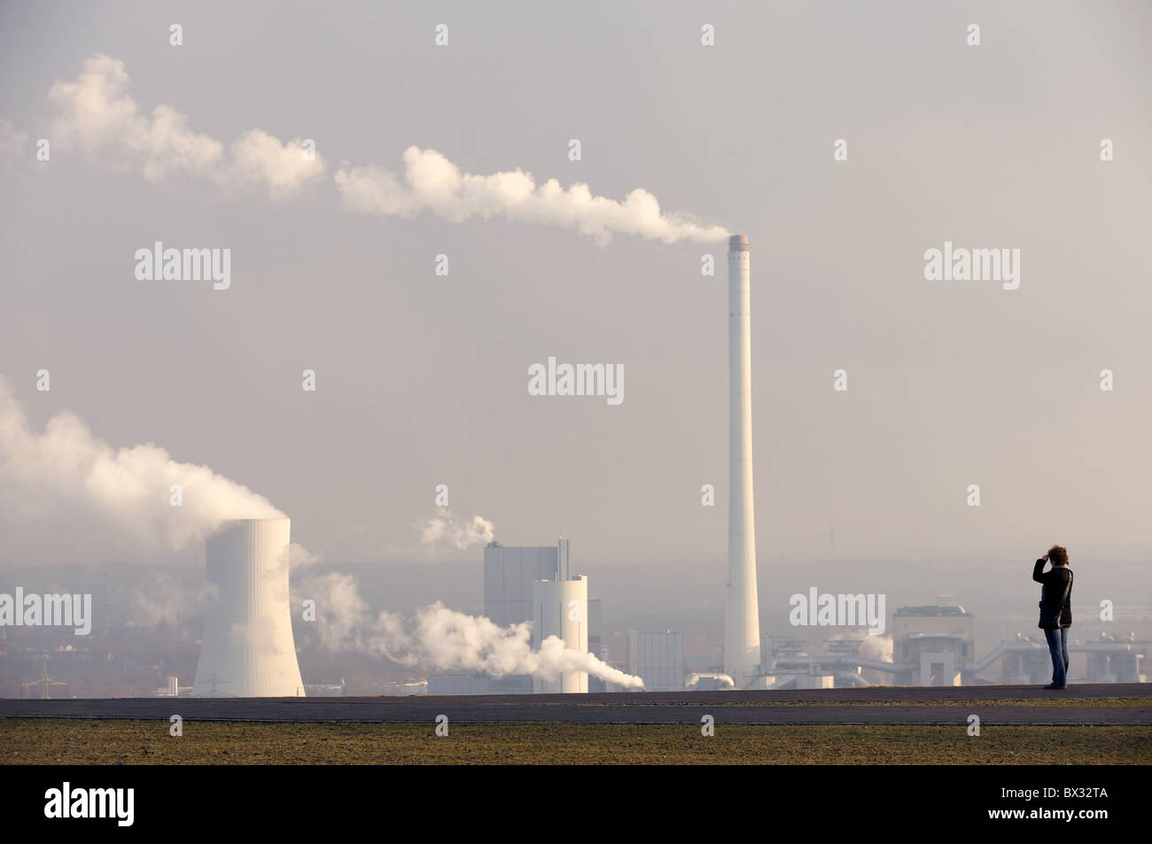 Feuer Kohlekraftwerk, Deutschland. Stockfoto