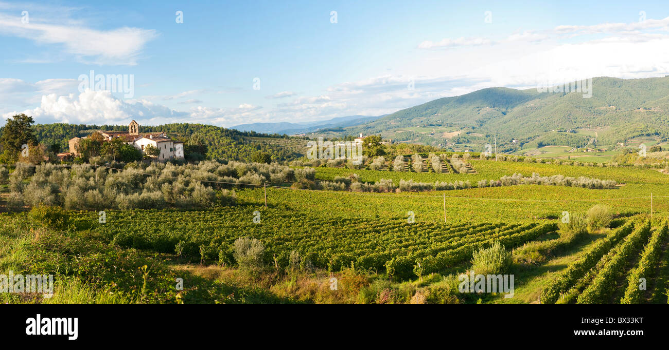 Panorama der Toskana in der Nähe von Greve in Chianti Stockfoto