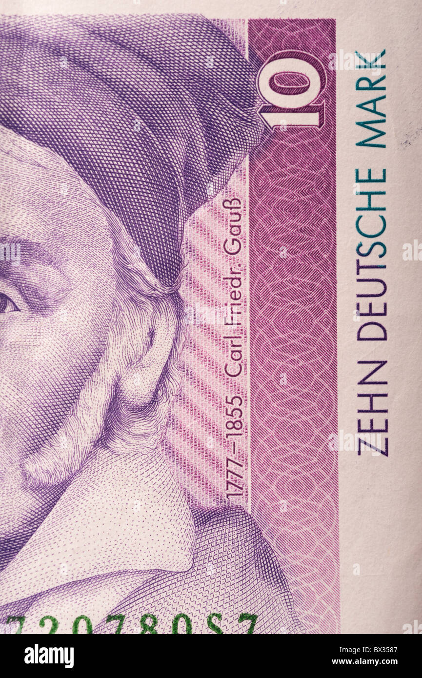 Detail, 10 Deutsche MarkBanknote Stockfotografie Alamy