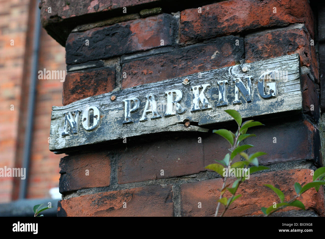 Alte Nr. Parkplatz Zeichen. Stockfoto