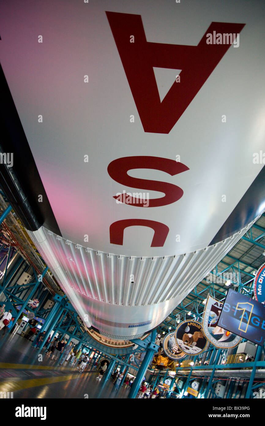 Saturn V am Kennedy Space Center Stockfoto