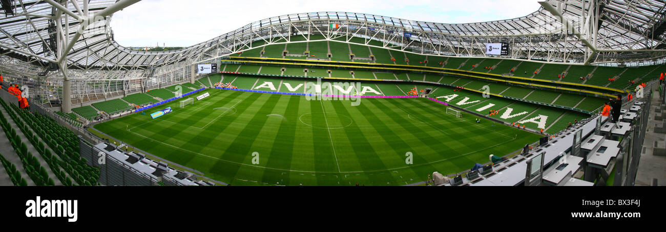 Das Aviva Stadion ist ein sportlicher Stadion befindet sich in Dublin, Irland, mit einer Kapazität für 51700 Zuschauer (alle sitzen). Stockfoto