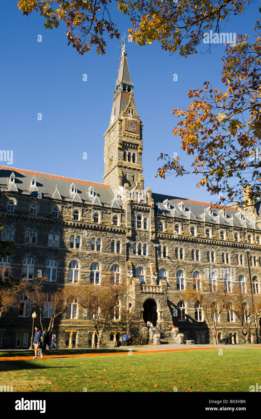 Healy Hall, Hauptgebäude der Georgetown University, Washington D.C. Stockfoto