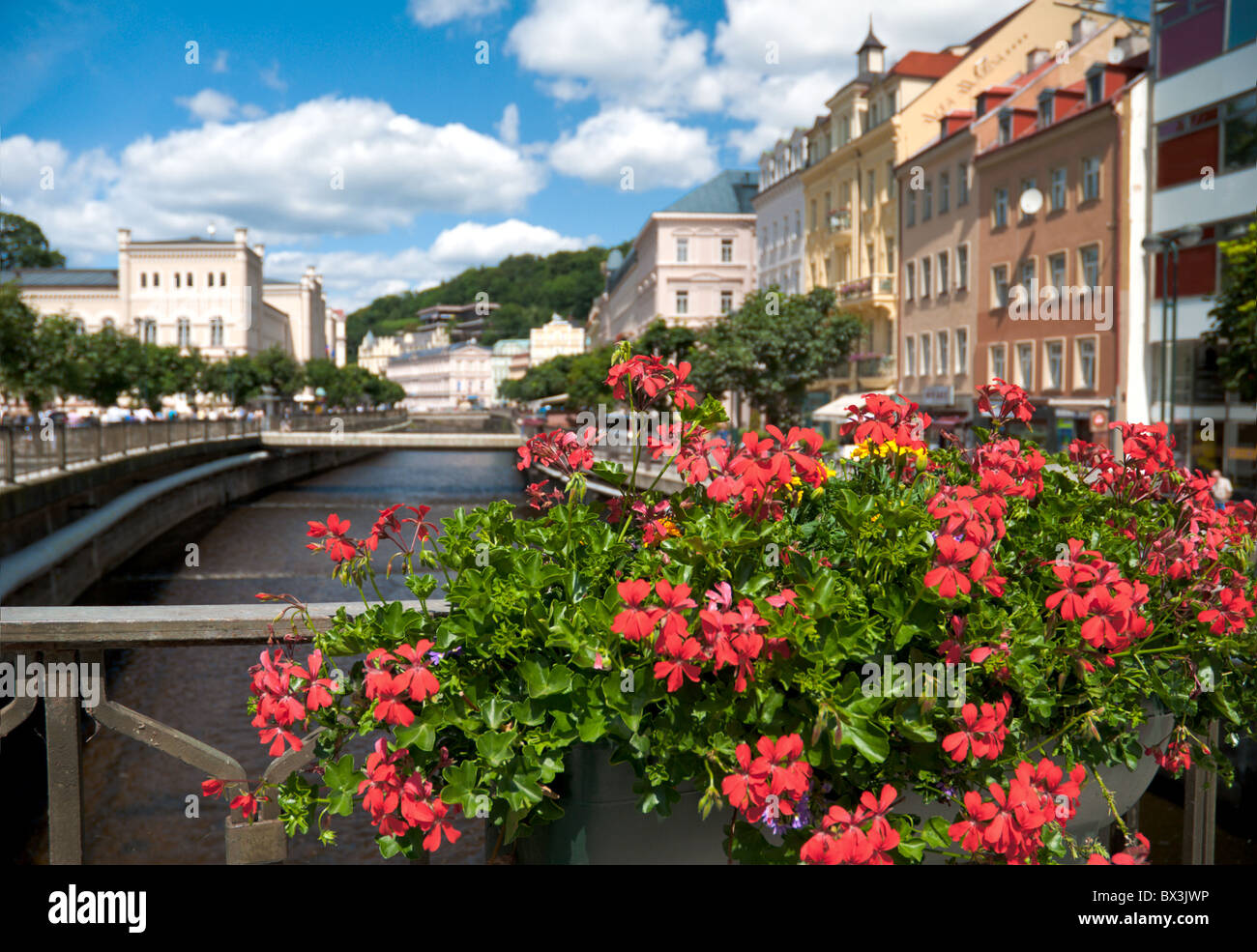 Wasserkanal in Karlovy Vary/Karlsbad. Tschechische Republik Stockfoto