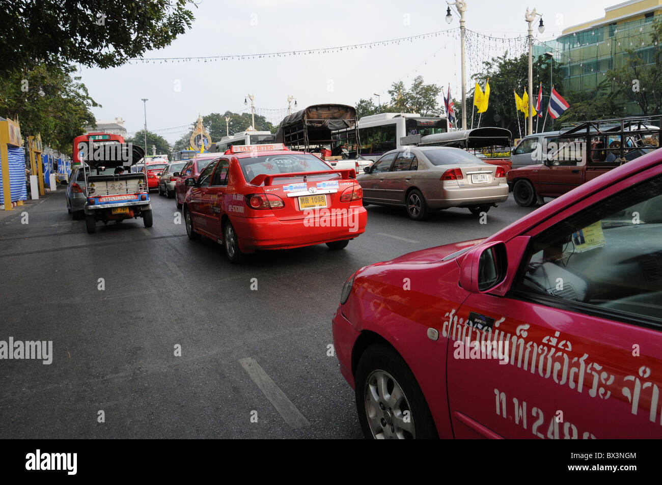 Stau in Bangkok Rushhoure Stockfoto