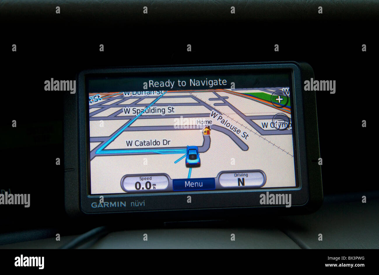 GPS-Navigationsgerät im Auto verwendet werden. Stockfoto