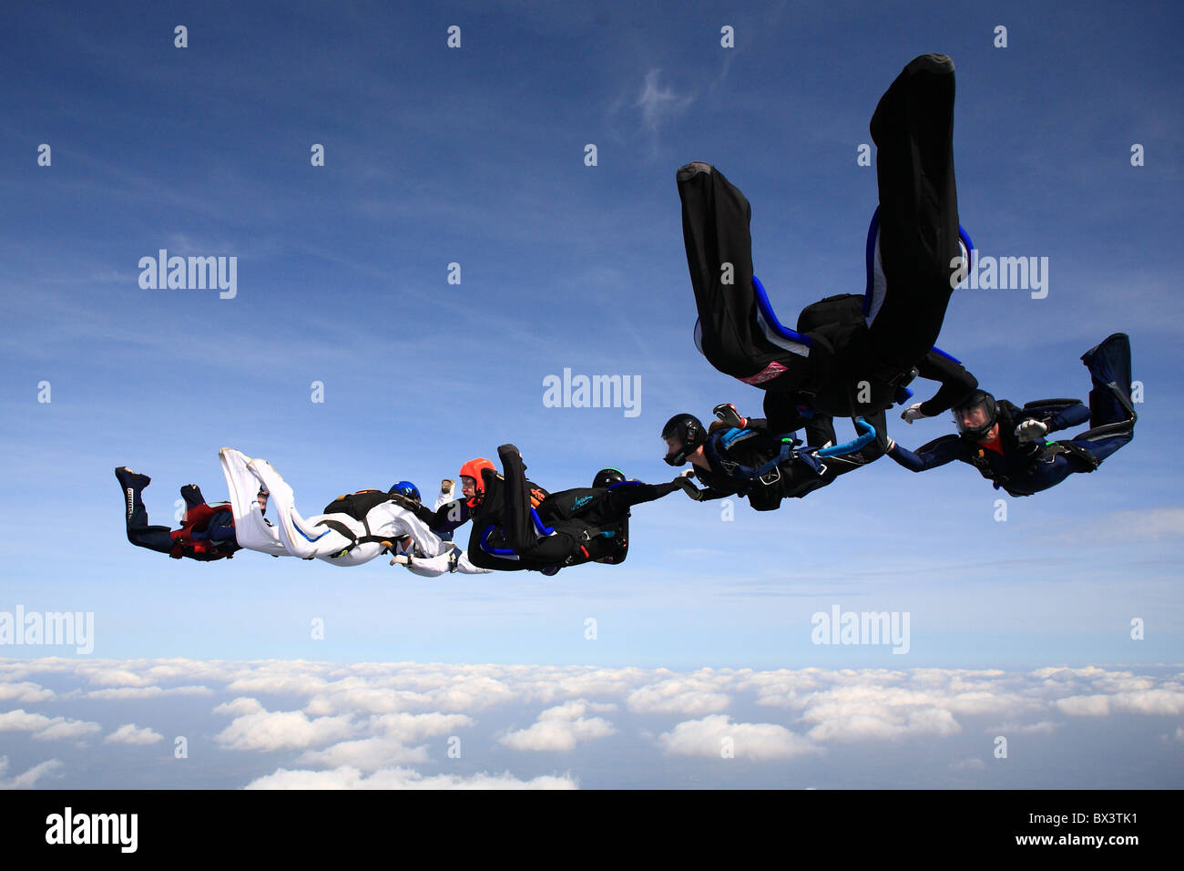 Ausbildung Fallschirmspringen an Langar Flugplatz, England Stockfoto