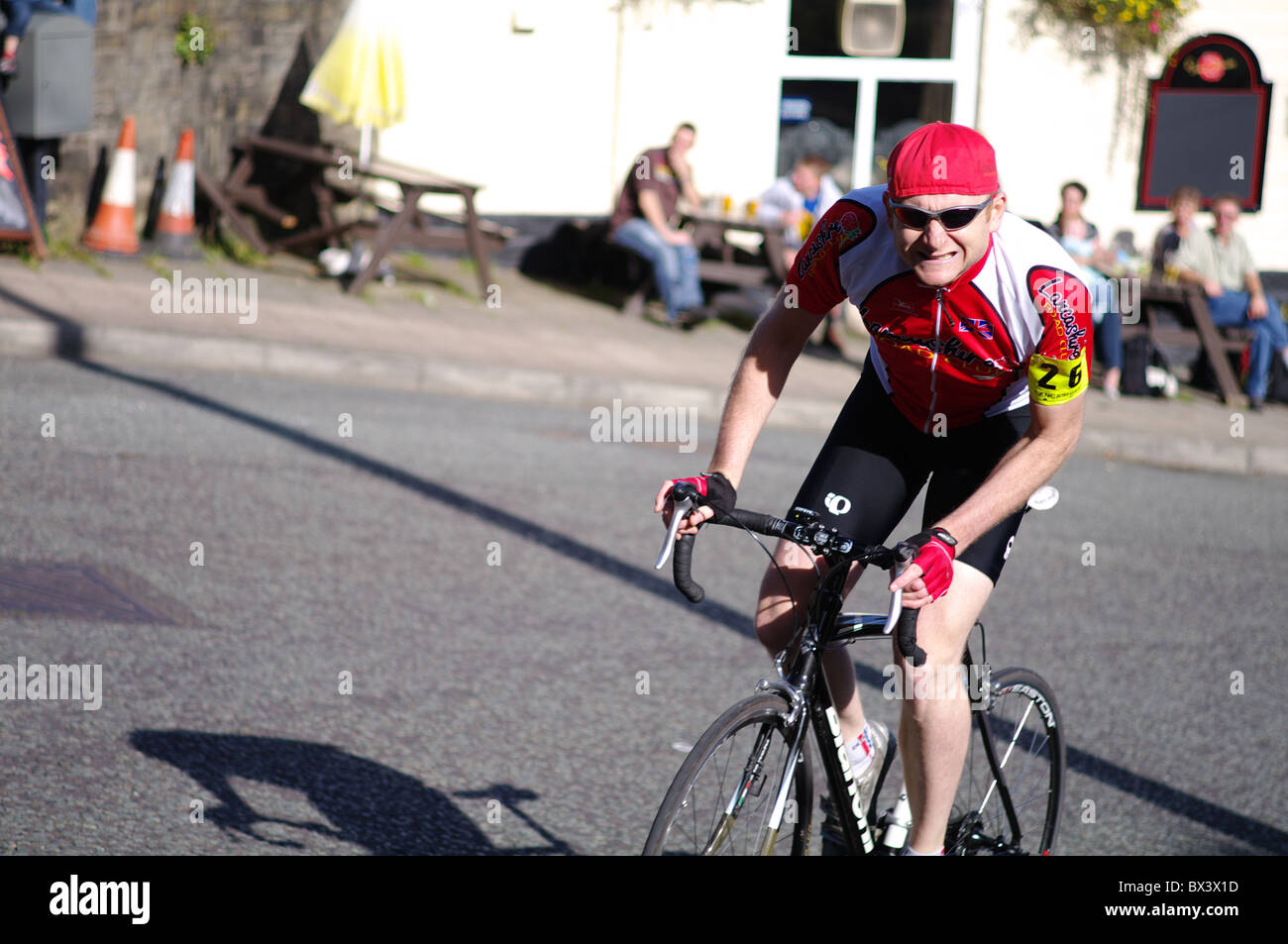 Radrennfahrer bei der Rawson Rake Hill Climb 2010 Stockfoto