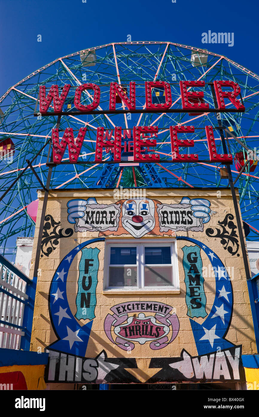 Wonder Wheel Riesenrad Coney Island New York City Stockfoto