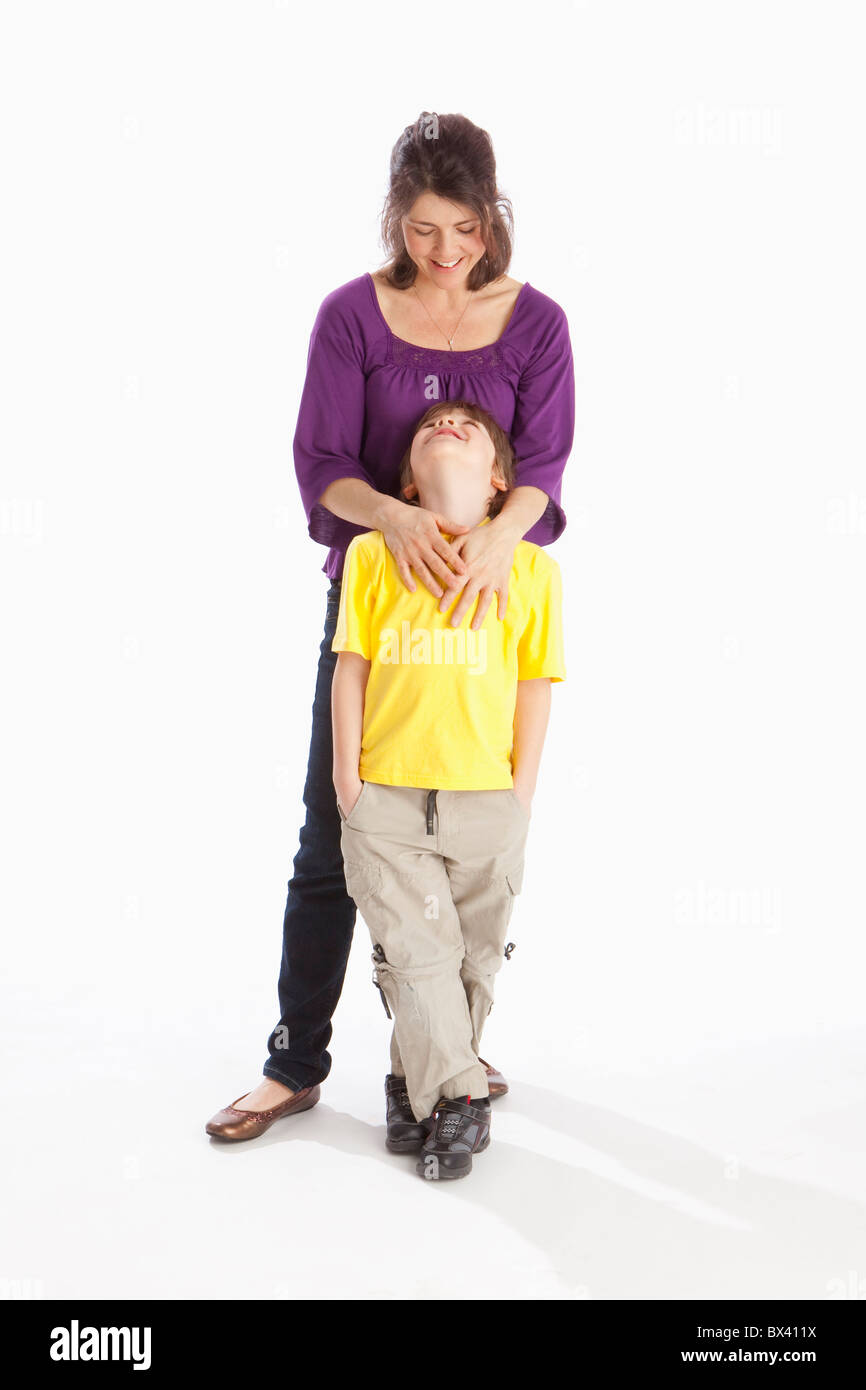 Eine Mutter mit ihrem Sohn Stockfoto
