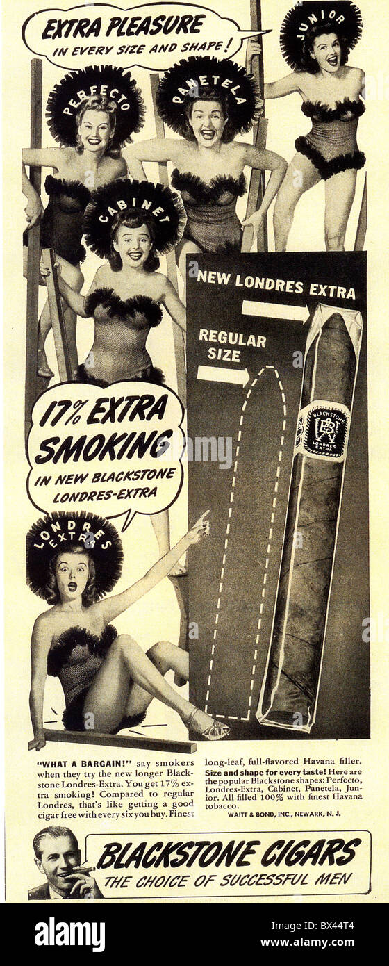 BLACKSTONE Zigarren Anzeige 1942 Stockfoto