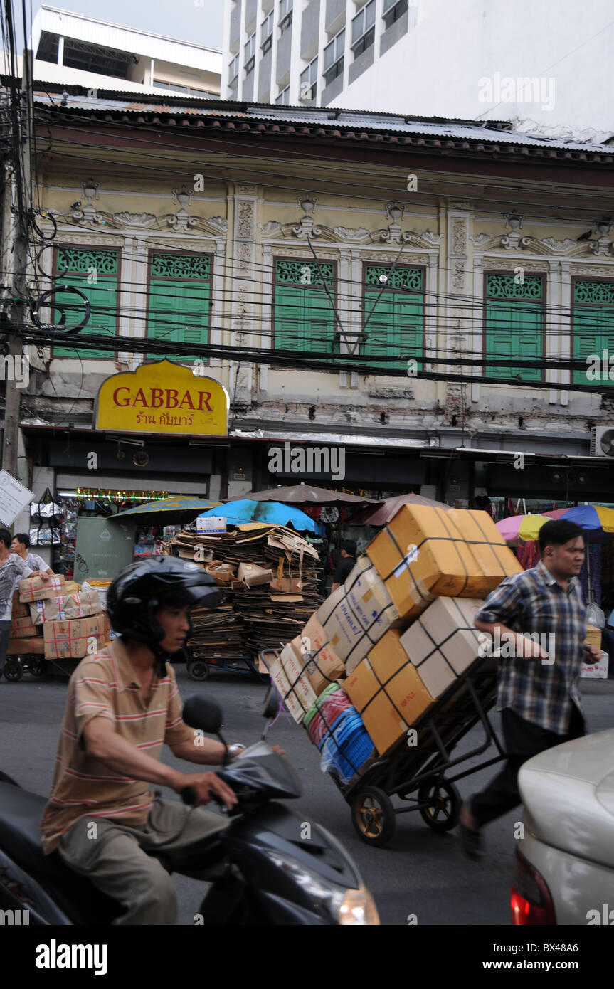 Geschäftigen Leben in Bangkok Chinatown Stockfoto