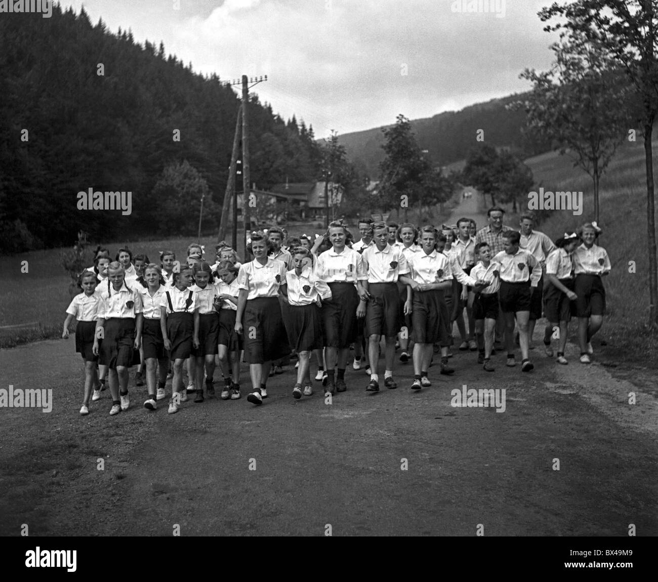 Tschechoslowakei 1950 Orlicke Hory (Adlergebirge), "Pionieren" Stockfoto