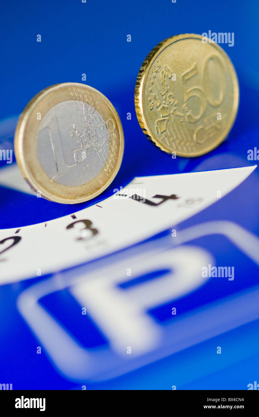 Parkscheibe Stockfoto