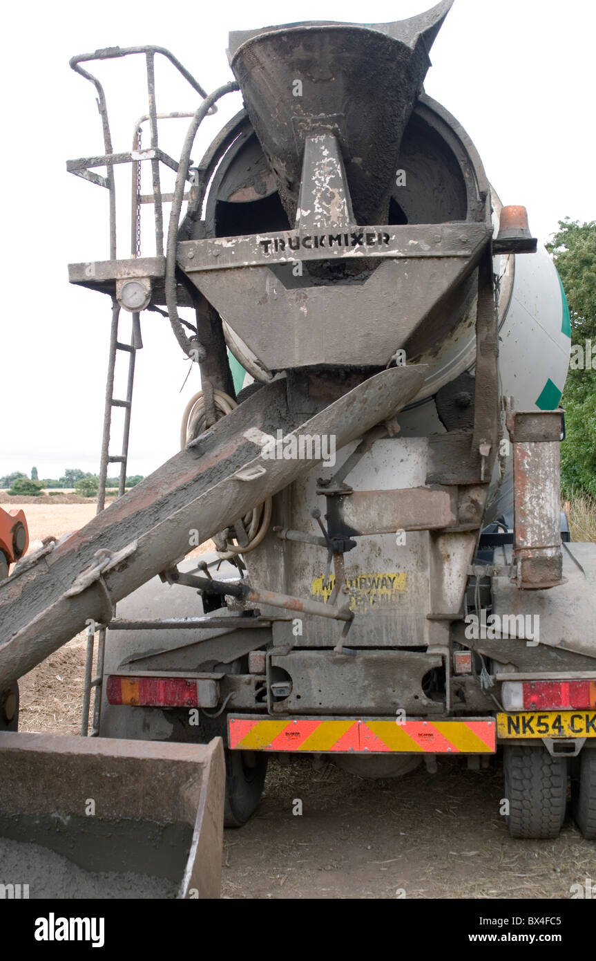 Betonmischer Beton Wagen LKW Lieferung tuck Cementlorry schießen Cementmixer Baufahrzeug Stockfoto