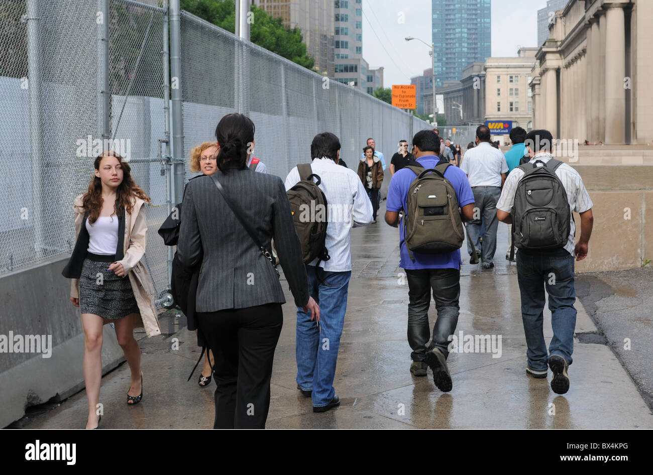 Sicherheitszaun errichtet vor dem G20-Gipfel in Toronto. Stockfoto